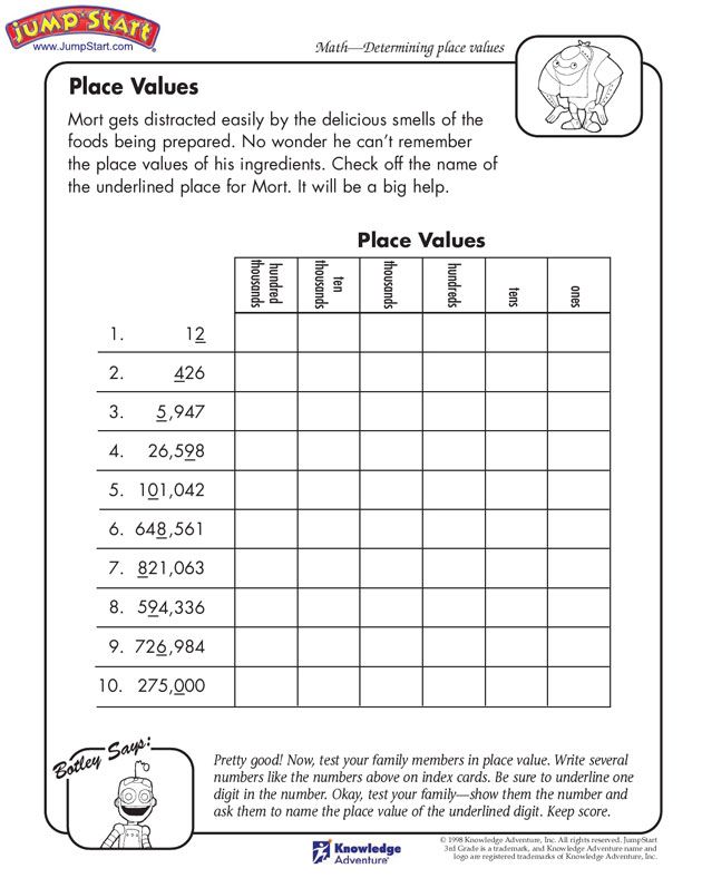 Math Place Value Worksheet