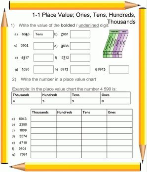 Place Value Worksheets (grade 4)