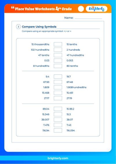 Free Printable Place Value Worksheets for the 4th Grade Kids at ...