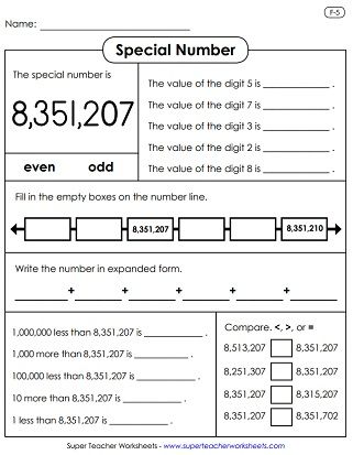place value worksheet 6th grade free
