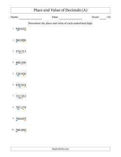 Place Value Worksheets