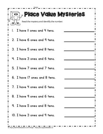 place value worksheet and games