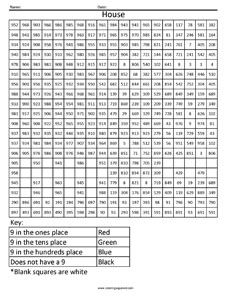 House- Place Value - Coloring Squared