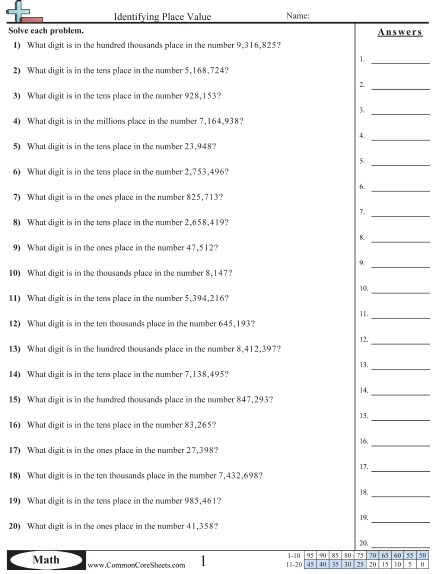Value &  Place Value Worksheets | Free - Distance Learning ...