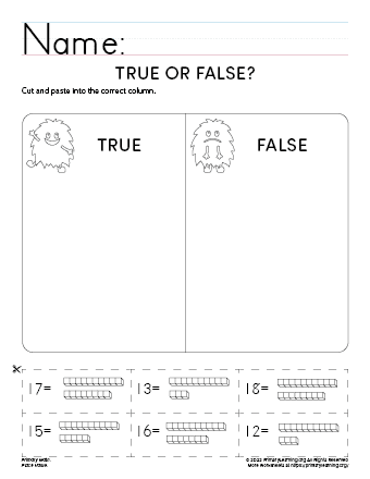 place value worksheet cut and paste