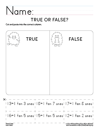 Place value cut and paste printables for ordering numbers - Math ...