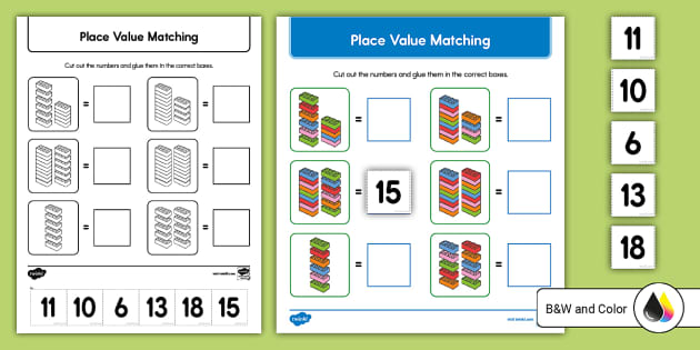 FREE Tens and Ones Cut and Paste Activity (teacher made)