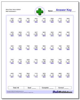 Place Value Addition Worksheets