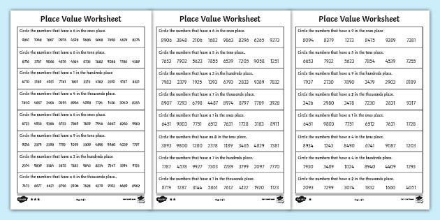 Place Value Worksheet 4 Digits (teacher made) - Twinkl