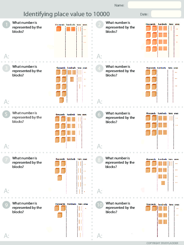 Identifying place value to 10000 - Studyladder Interactive ...