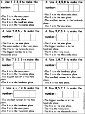 Place Value Puzzle #1: EnchantedLearning.com