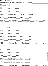 Whole Number Place Value Worksheet Printout a - EnchantedLearning.com