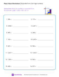 Printable Place Value Worksheets | ClassWeekly