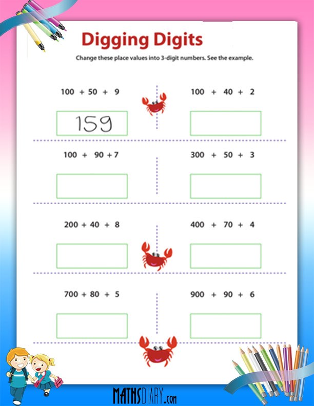 Changing place value in three digit number worksheets - Math ...