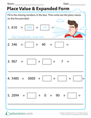 Place Value &  Expanded Form | Worksheet 