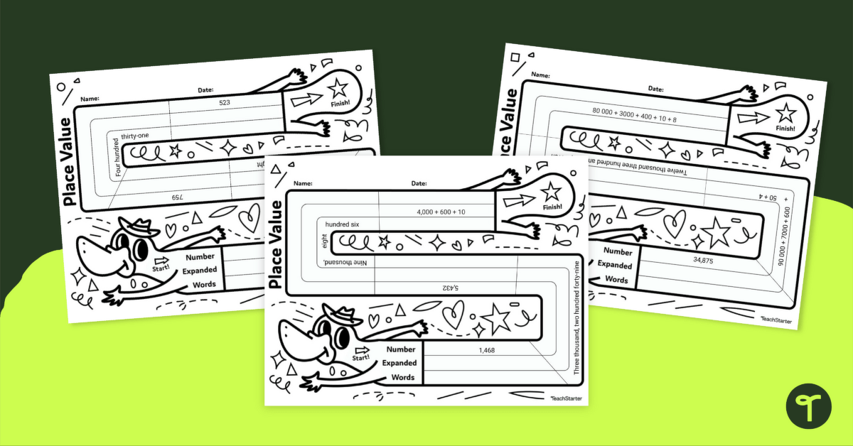 place value worksheet expanded word