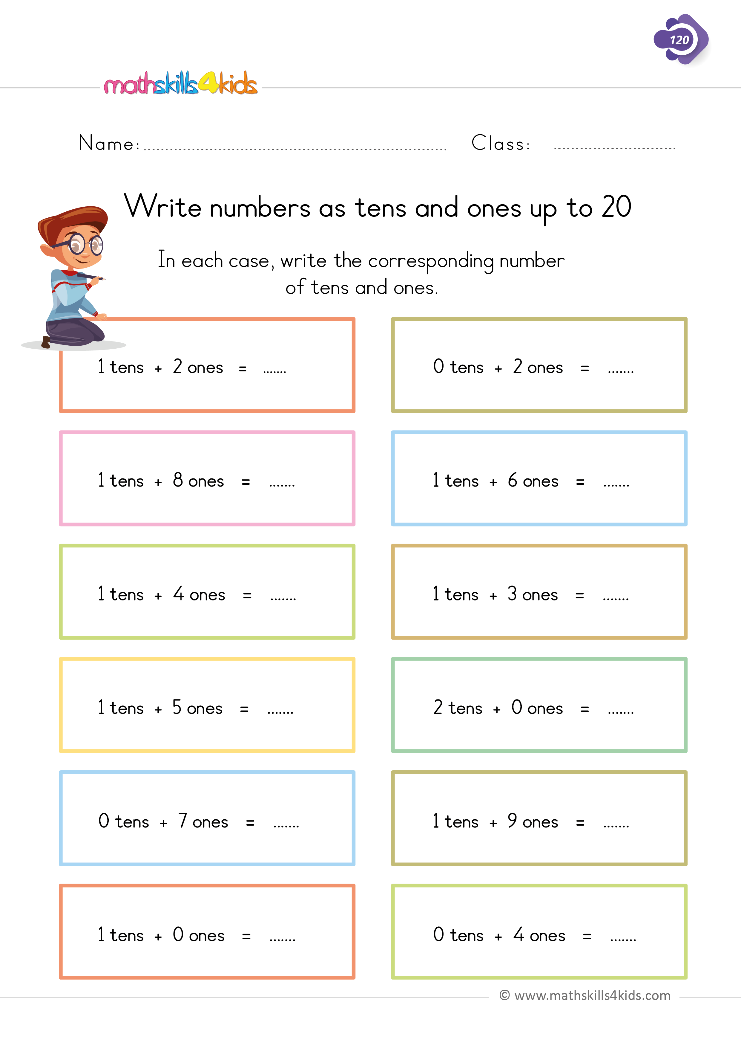 place value worksheet for 1st grade