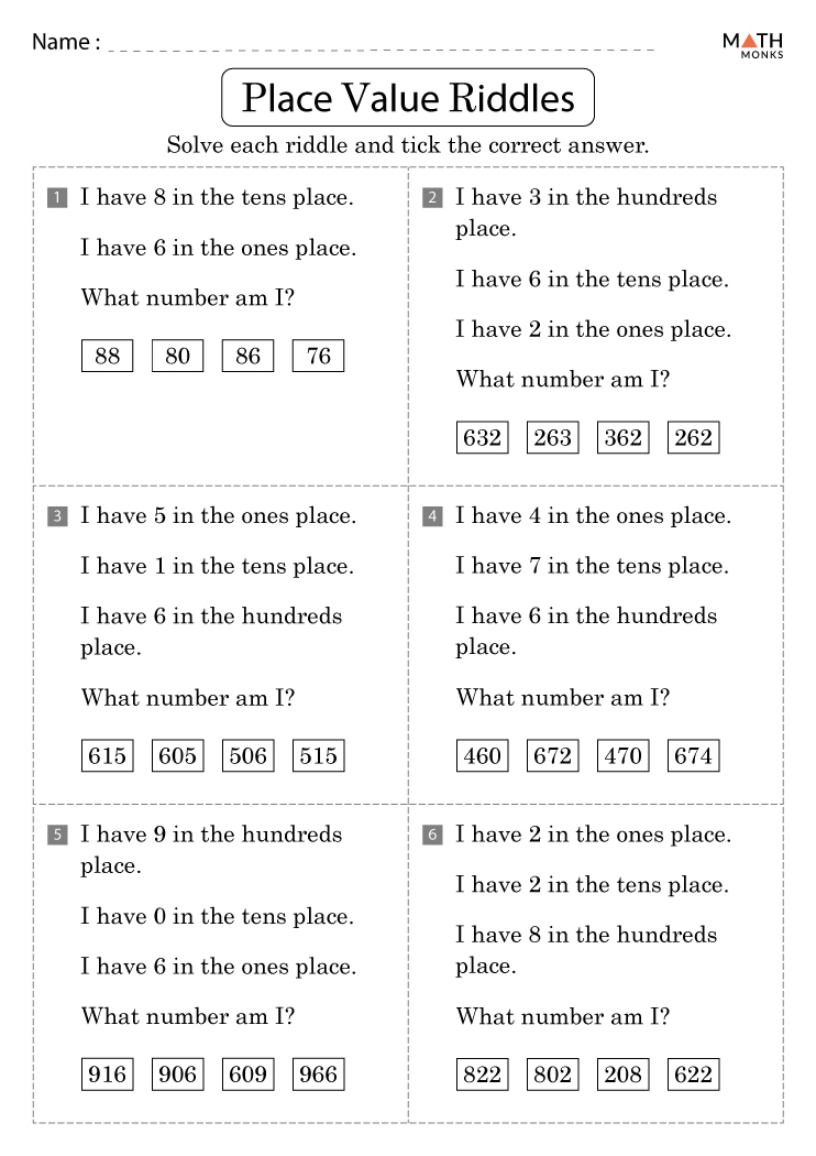 Place Value Worksheets | Worsheets library