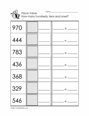place value worksheet for 2nd grade