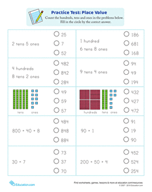 Place Value Test | Interactive Worksheet 