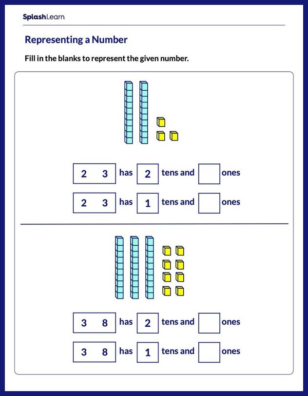 place value worksheet for first