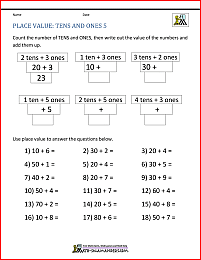 place value worksheet for grade 1 pdf