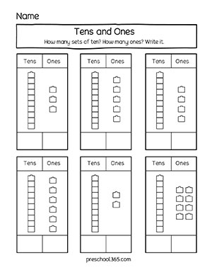 place value worksheet for kids