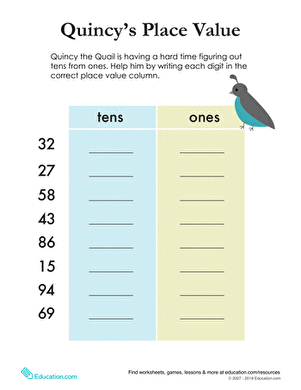 Quincys Place Value | Interactive Worksheet 
