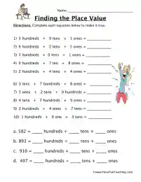 HTO Place Value Worksheet