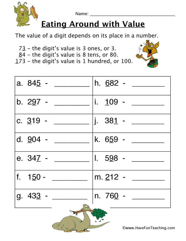 place value worksheet have fun teaching