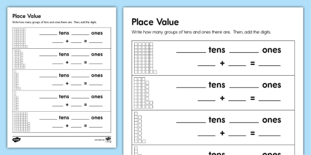 Place Value: Ones and Tens Activity (teacher made) - Twinkl