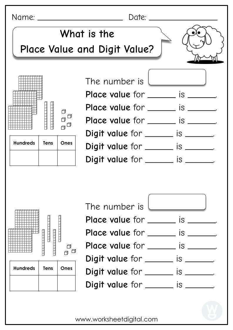 place value worksheet hundreds tens