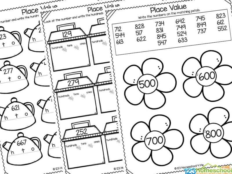 place value worksheet hundreds