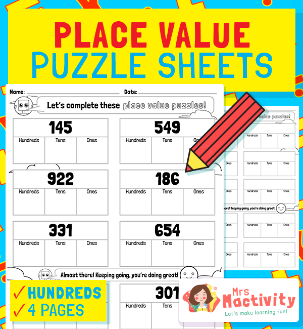 Partitioning Place Value Worksheets - Hundreds | Mrs Mactivity