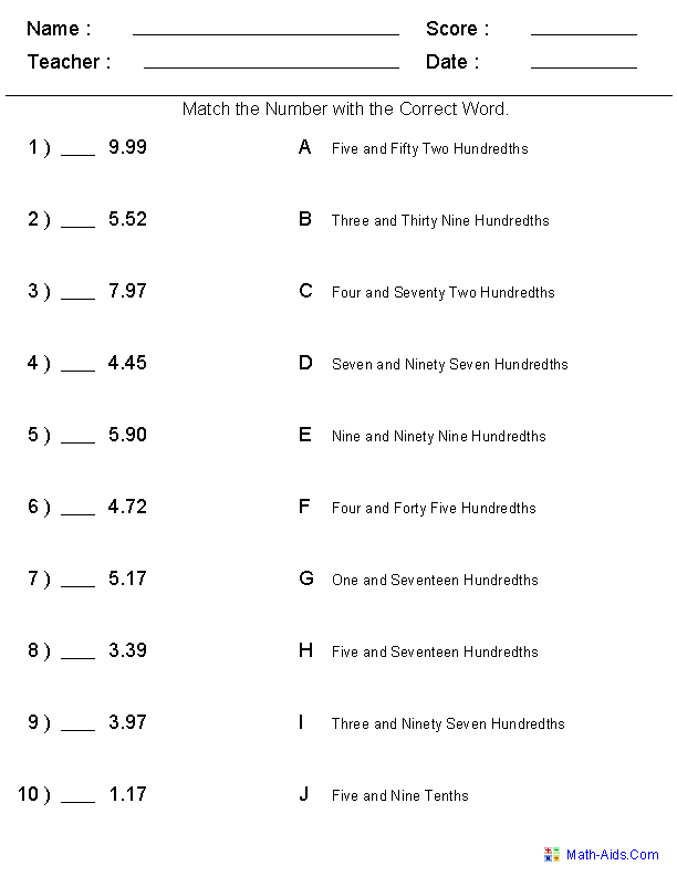 Place Value Worksheets | Place Value Worksheets for Practice