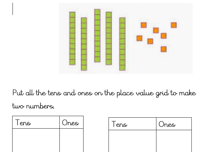 Key Stage One Year One Place Value Tens and Ones worksheets ...