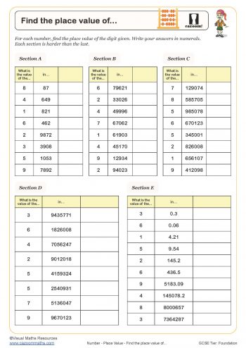 Place Value Worksheets - Printable Decimal Worksheets Place Value ...