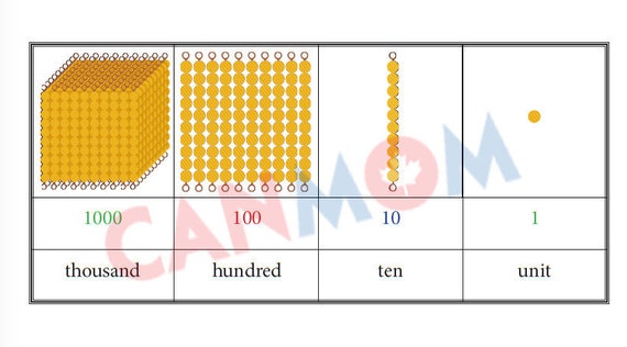 Math Place Value Worksheet / Montessori Math Worksheet / Large ...