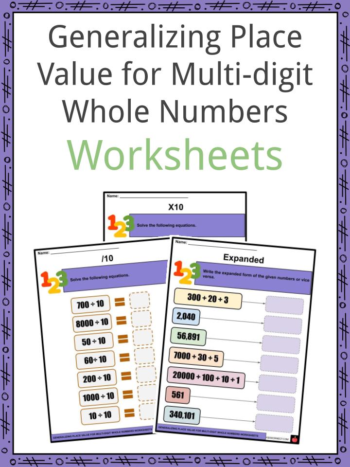 place value worksheet lesson