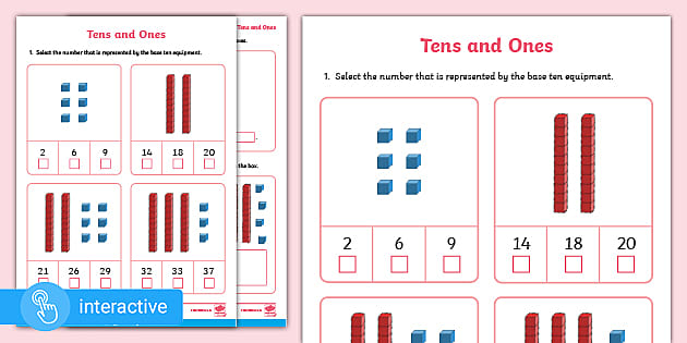 ? Place Value to 50 Interactive Worksheet | White Rose Y1