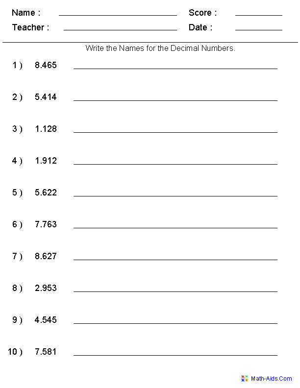 Place Value Worksheets | Place Value Worksheets for Practice