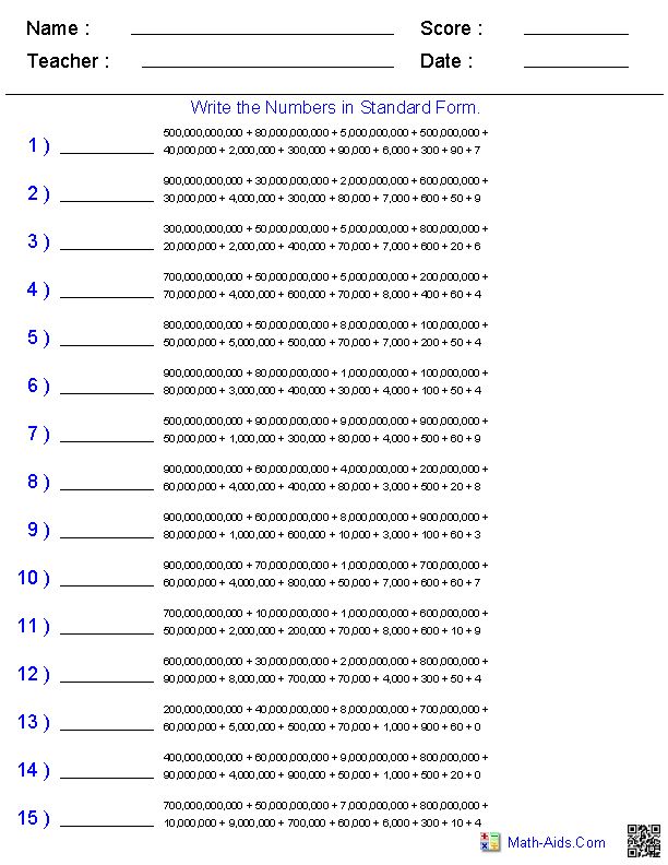 place value worksheet millions free