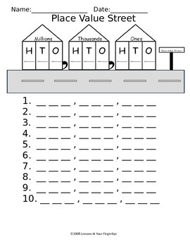 place value worksheet millions free