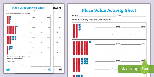 Place Value Worksheet | Elementary Math Resources - Twinkl