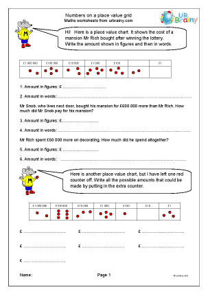 Number and Place Value for Year 6 (age 10-11) - URBrainy.com