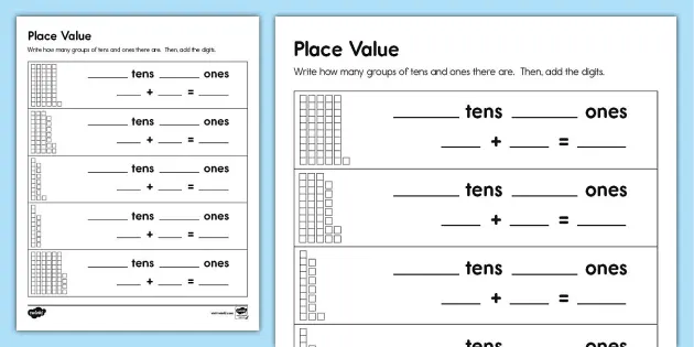Place Value: Ones and Tens Activity (teacher made) - Twinkl