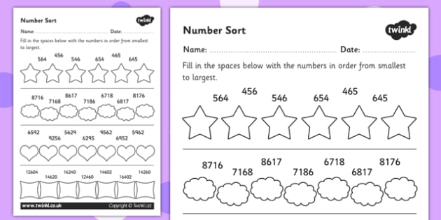 Place Value Number Sorting Worksheet (teacher made) - Twinkl