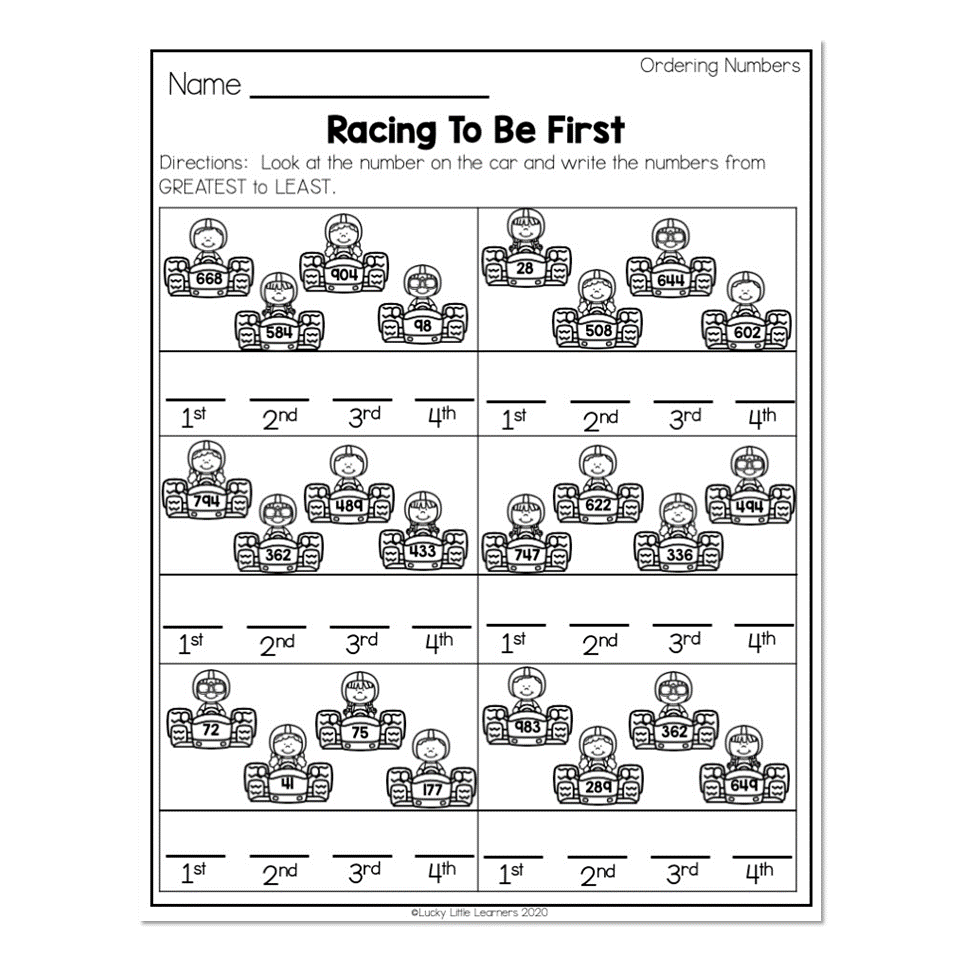 place value worksheet ordering