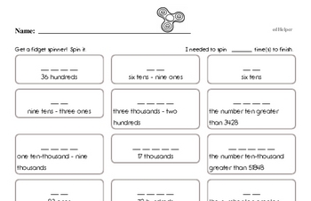 place value worksheet printable 4th