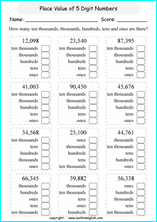 place value worksheet printable 5th grade